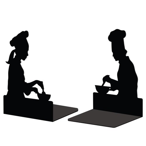 Metal bookends for shelves - metal,