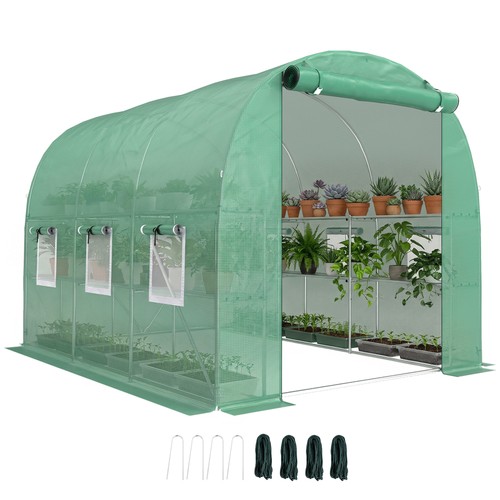 Walk greenhouse shelves - greenhouse, w/