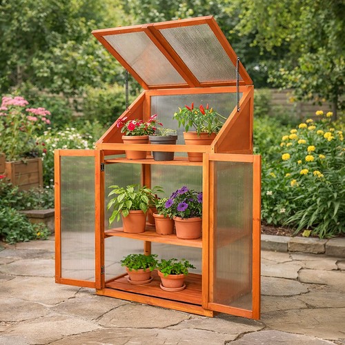 Wooden cold frame greenhouse - wooden,